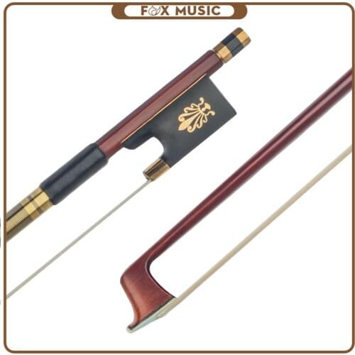 4/4 Violin/ Fiddle Bow IPE Bow Round Stick Sheep Skin Grip Ebony Frog W/ Peacock Inlay Well Balance