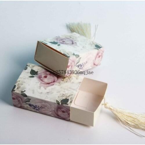500pcs Flowers Gift Box Package Paper Candy Box Drawer Shape Favor Box Travel Candy Boxes Wedding Favors Gift