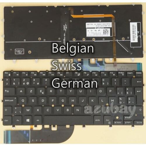 Belgian Swiss German Keyboard For DELL Inspiron 13 7000 2-in-1,7348 2-in-1,7353 2-in-1,7359 2-in-1, 7347 7352 7547 7548, Backlit