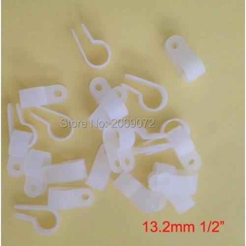 Various Size 1/2'' 100pcs White Nylon Cable Clamp Car Audio Wire Clip Hose Mounts