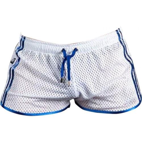 Breathable Short Pants Drawstring Design Polyester Quick Drying Adjustable Men Summer Mesh Pants for Daily Wear