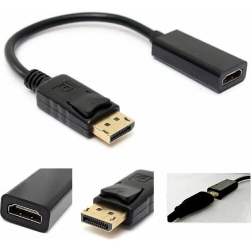 DHL 100PCS DisplayPort to HDMI Adapter, DP Display Port to HDMI Converter Male to Female Gold-Plated Cord for Lenovo Dell HP