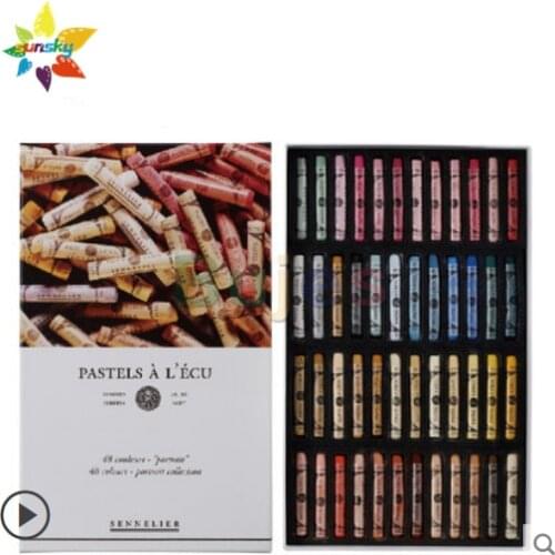 Sennelier Handmade long soft pastel 12/24/48 color portrait landscape pearl BJD Artist pastel series professional art supplies