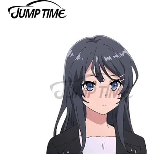 JumpTime 13 x 4.8cm For Mai Sakurajima Peeker Car Decal Vinyl Car Wrap Anime Occlusion Scratch Decal Decor for Vehicle RV