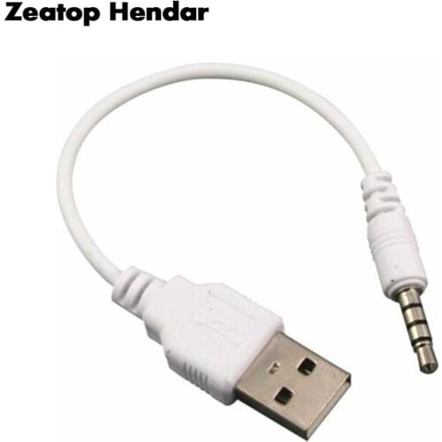 1pcs 3.5mm Male to USB 2.0 Male DATA Sync Adapter Cable for iPod Shuffle 2nd Gen mp3 mp4 phone Connector