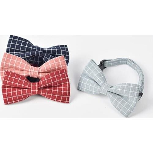 Cats Dogs Collars British Plaid Bow Tie Personalized Collar Suitable For Small And Medium Dog Chihuahua Decoration Accessories