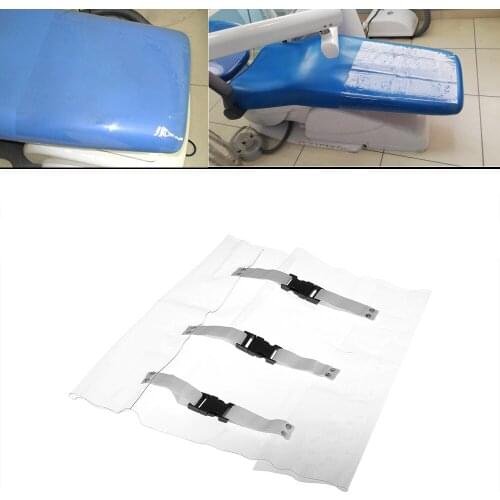 Dental Chair Seat Foot Pad Dental Mat Cushion Unit Dustproof Cover Plastic Clear Protector Tool With Elastic Bands Clinic Supply