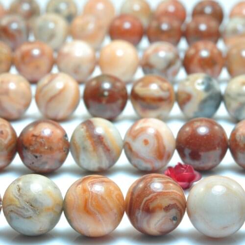 Red Crazy Lace Agate Smooth Round Loose Beads Wholesale Gemstone Semi Precious Stone Bracelet Necklace Diy Jewelry Making Supply