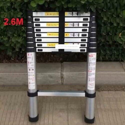 New 2.6 Meters DLT-A Portable Safety Extension Ladder Thick Aluminum Alloy Single-sided Straight Ladder Household 9 Steps Ladder