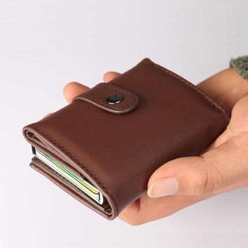 Fashion Women Men RFID Blocking Wallet Aluminum Cash Credit Card Holder Case Mini Leather Wallets