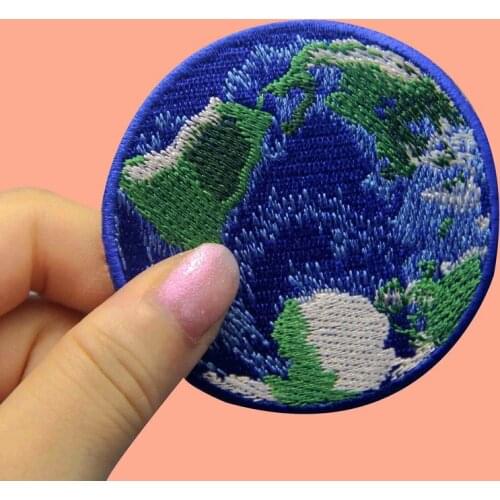 Embird Appliqued Patches For Jeans Blue Earth DIY 3D As Picture Show Iron On