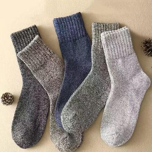New 5 Pair/Lot Mens Wool Socks Retro Casual Calcetines Hombre Thick Cotton Socks Winter Warm Funny Happy Male Socks High Qualit