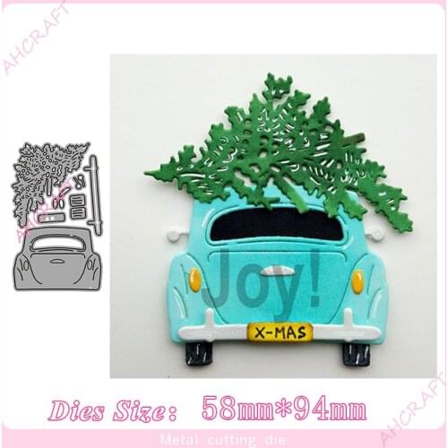 Christmas tree in car Metal Cutting Dies for diy Scrapbooking Photo Album Decorative Embossing PaperCard Crafts Die2020