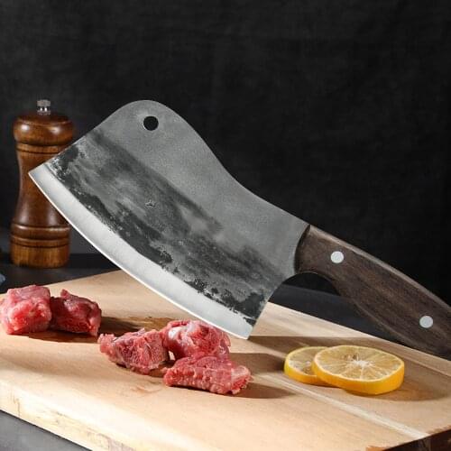 Bone Chopping Knife Handmade Forged Butcher Knife Stainless Steel Knife for Meat Vegetable Fish Kitchen Knife Chinese Chef Knife