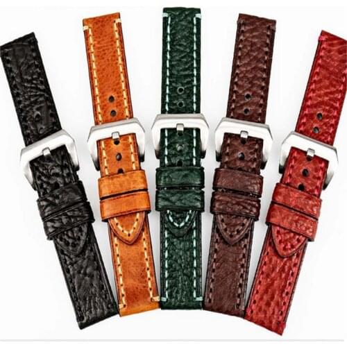 Wholesale 10PCS/lot 20mm 22mm 24mm 26mm genuine leather Cow leather Watch bands watch straps black brown green coffee new-200708