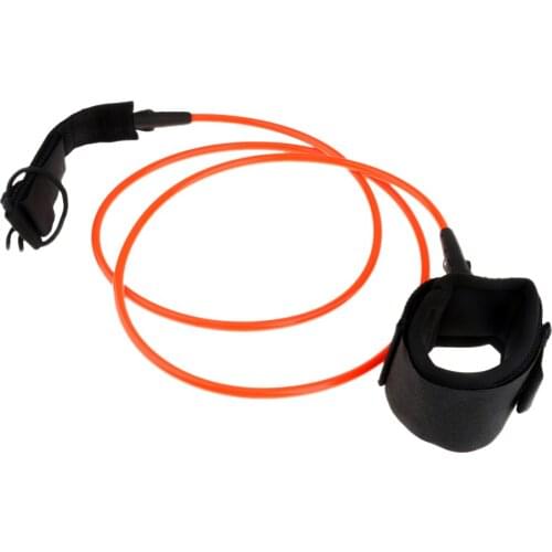 5ft Orange Straight TPU Surfboard Leash Surf Board Leg Rope - 7mm Thickness Stand UP Paddle Board Leash Strap
