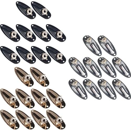 Durable 10 Pieces Boat Style Input Output Jack Sockets with Screws Set for ST Electric Guitar Parts