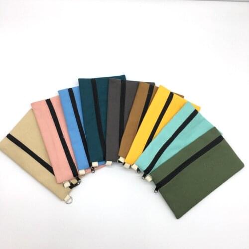 Simple creative cute canvas ladies coin purse key case zipper jewelry earphone coin bag mobile phone bag credit card holder