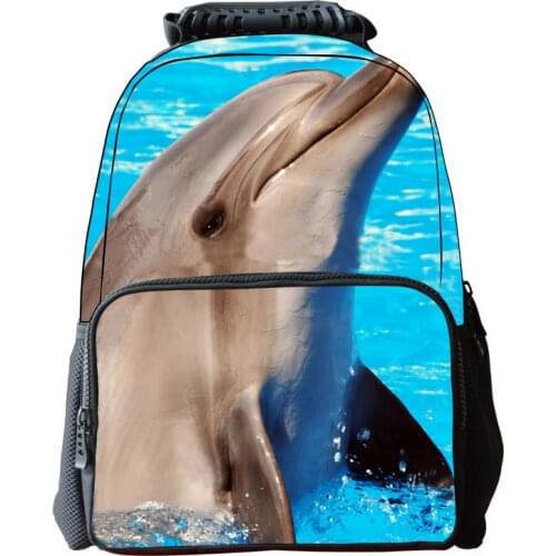 New Childrens 3D Animal Printed Dolphin Toddler Kids School Backpacks For Boys Girls Cool Children Book Bag Printing Backpacks