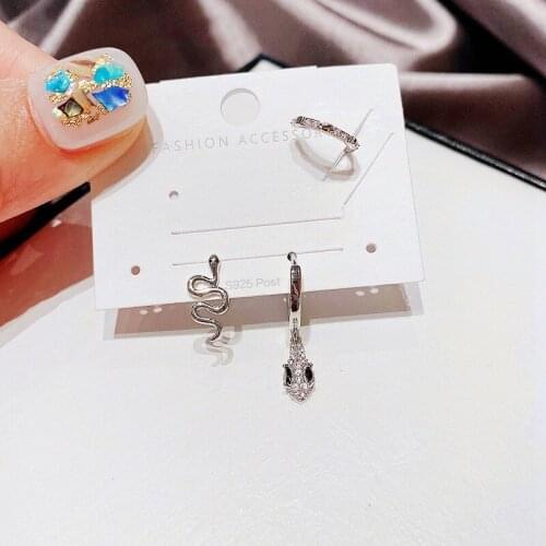 Fashion Star Style Snake Earrings creative Geometric Ear Cuff Earrings For Women 3 Pcs Set Jewelry 2021
