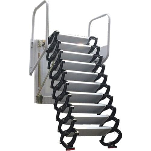 2.5-3M Height Folding Loft Ladder Stairs Steel Metal Large Wall Mounted Loft Wall Ladder Extend Folding Stairs Hidden Ladder