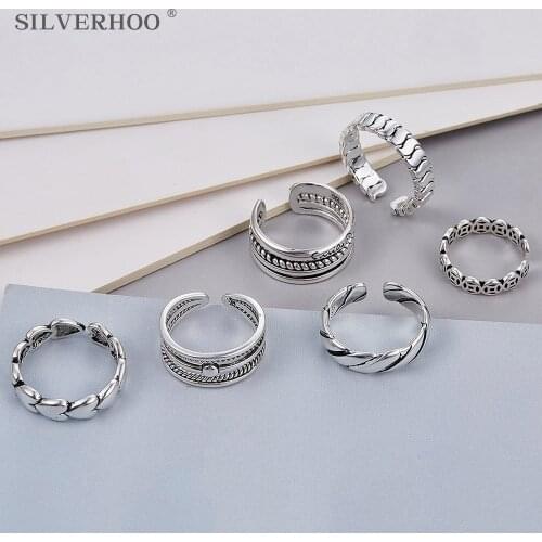 Vintage Rings For Women Heart Shape Adjustable Open Ring Ancient Coins Rings Fashion Simple Design Silver Color Ring Jewelry New