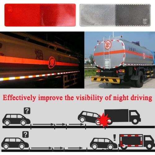 10pcs/Set Waterproof Self-Adhesive Reflector Conspicuity Safety Caution Warning Tape For Truck Trailer