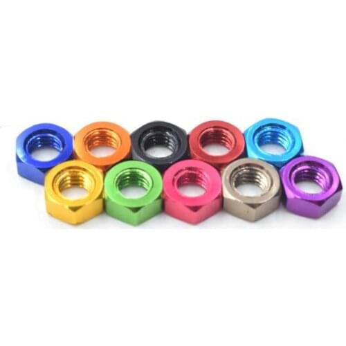10pcs M3 colorful aluminum alloy hexagonal lock nut model accessory nuts
