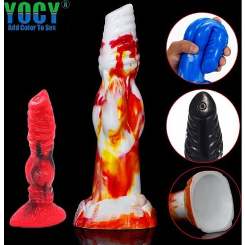 2021 Latest Silicone dildo Masturbation For Women Wolf Dog Animal Dildos Suction Cup Cock Penis Huge Anal Sex Toys For Gay Men