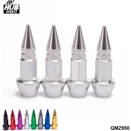 4Pcs/Set Car Auto Bike Spike Shape Tire Dust proof Wheel Stem Aluminum Valve Cap HU-QMZ950