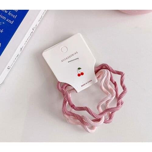 4Pcs/Set Cute Girls Elastic Rubber Band Hair Bands Ponytail Hair Ring Headwear Fashion Child Hair Accessories Solid Color