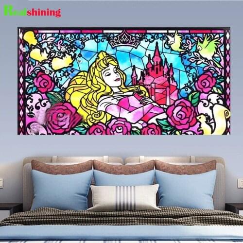 5d Diamond Painting Full Square Round Mosaic Cartoon princess castle Cross stitch Embroidery Handmade New Arrival N2176