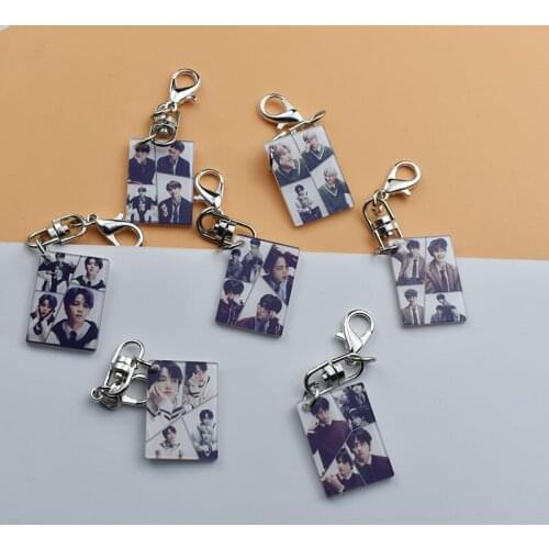 7 pcs/lot map of the soul 7 acrylic keychain JIMIN SUGA JHOPE JIN JUNGKOOK Korea Star Fashain keyring bag pendant toy gift