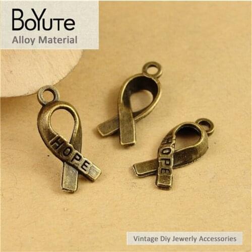 BoYuTe (100 Pieces /lot) 19*8MM Zinc Alloy Scarf Accessories Parts Antique Brozne Zinc Alloy Hope Diy Charms for Jewelry Making