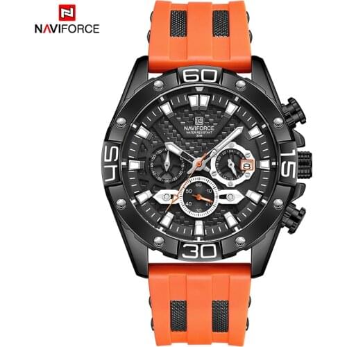 NAVIFORCE Men Luxury Brand Watch Waterproof Digital Military Quartz Wrist Watch Sport Chronograph Silicone Strap Watches for Men