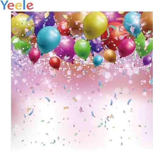Colorful Balloons Baby Birthday Party Decoration Ribbons Polka Dots Poster Photography Backdrops Photo Backgrounds Photo Studio