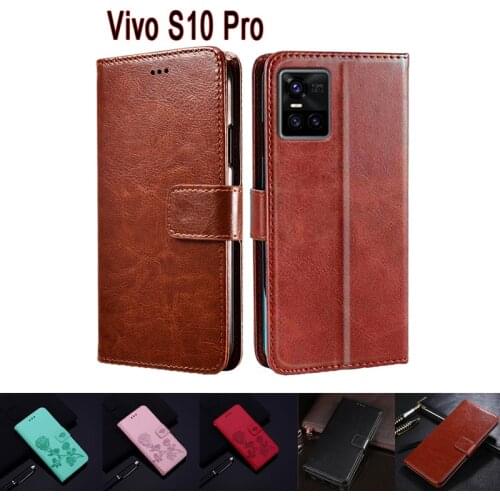S10 Pro Leather Phone Case For VIVO S10 Pro Cover Flip Wallet Stand Magnetic Card Etui Book On Vivo V2121A Anti-fall Case Hoesje