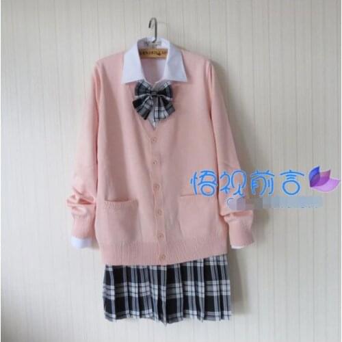 Fashion Cute Women Plus Size Autumn JK School Uniform Navy Sailor Suit Lolita Cardigan Sweater Preppy Style XXXL Uniforms