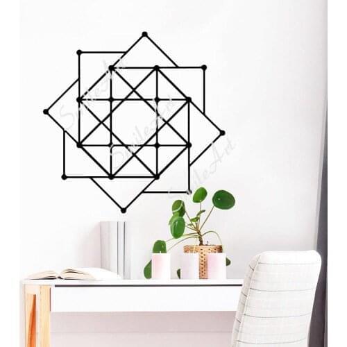 Cartoon Style Geometry Decal Removable Vinyl Mural Poster For Living Room Kids Room Wall Stickers Waterproof Wallpaper