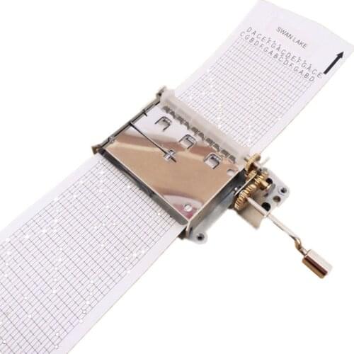 DIY music box 30 notes Hand crank Paper Strip Musical Movements with copper gear