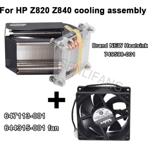 New For Z840 Z820 Fan Cooling Assembly Heatsink 749598-001 *1 & 1*Fan 647113-001 644315-001