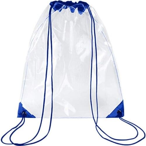 New Transparent Drawstring Backpack School Tote Gym Bag Sport Pack