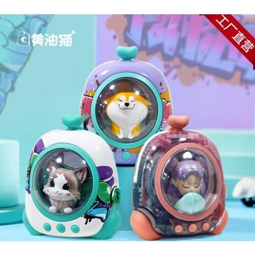 Butter Cat Space Backpack Bluetooth Speaker Trendy Recording Connection APP Colorful Light Mini Speaker Bluetooth 5.0