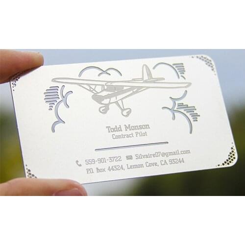 Wholesale cheap custom logo engraved stainless steel business metal card