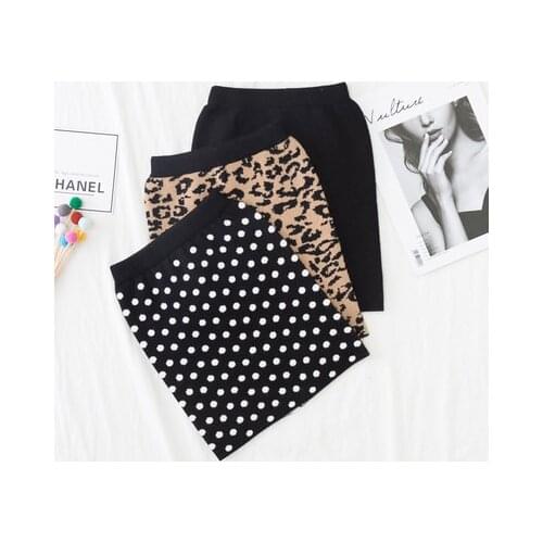Autumn Winter Casual Children Knitted Skirt Polka Dot Teenage Kids Skirt Knit Clothes School Children Girls Mini Bottoms Skirts