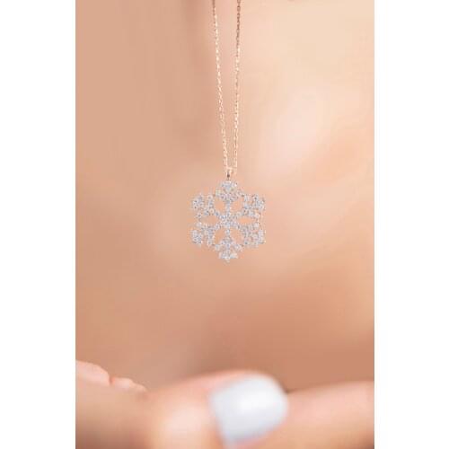 Snowflake-Pattern 925 Sterling Silver Necklace