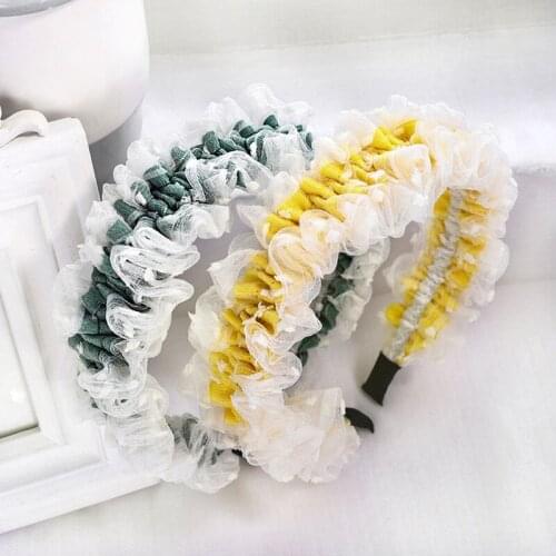 Korean Hair Accessories Japanese Girls Lolita Headband Lace Folds Hairbands Ladies Headpieces