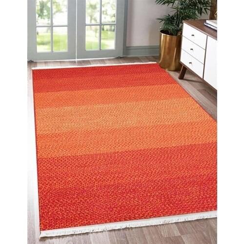 SERESSTORE MarkaEv Red Striped Colorful Rug