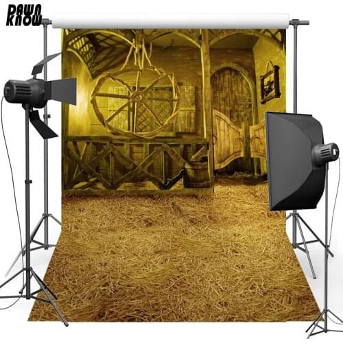 DAWNKNOW Cured Hay Vinyl Photography Background For Baby Wood Door New Fabric Polyester Backdrop For Family Photo Studio S2394
