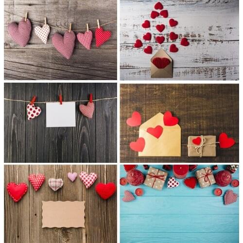 SHENGYONGBAO Vinyl Custom Photography Backdrops Prop Valentines day wood flower Theme Photography Background QJ91220-82